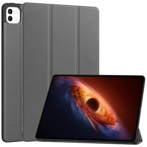 For Honor MagicPad 4 12.3�C���` 2026 �P�[�X�A�X���� TPU PU �t�H���I�J�o�[ �I�[�g�X���[�v/�E�F�C�N �f���A���A���O�� �X�^���h �ϏՌ��ی�^�u���b�g�V�F��(Gray)