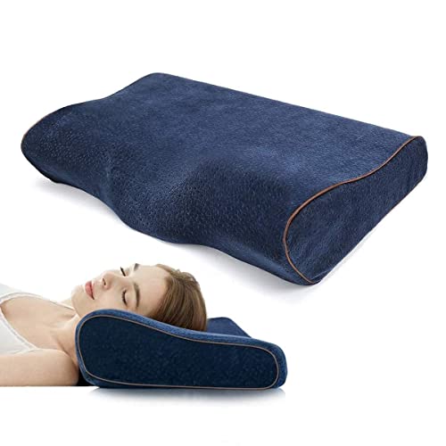 MASHUR FAB Orthopedic Memory Foam Pillows | Cervical Pillow for Neck and Shoulder Pain with Removable Zipper Cover |Orthopedic Pillow velevt Blue sf2 |Pack of 1 (B0D2B6X9ND) Amazon Price History, Amazon Price Tracker