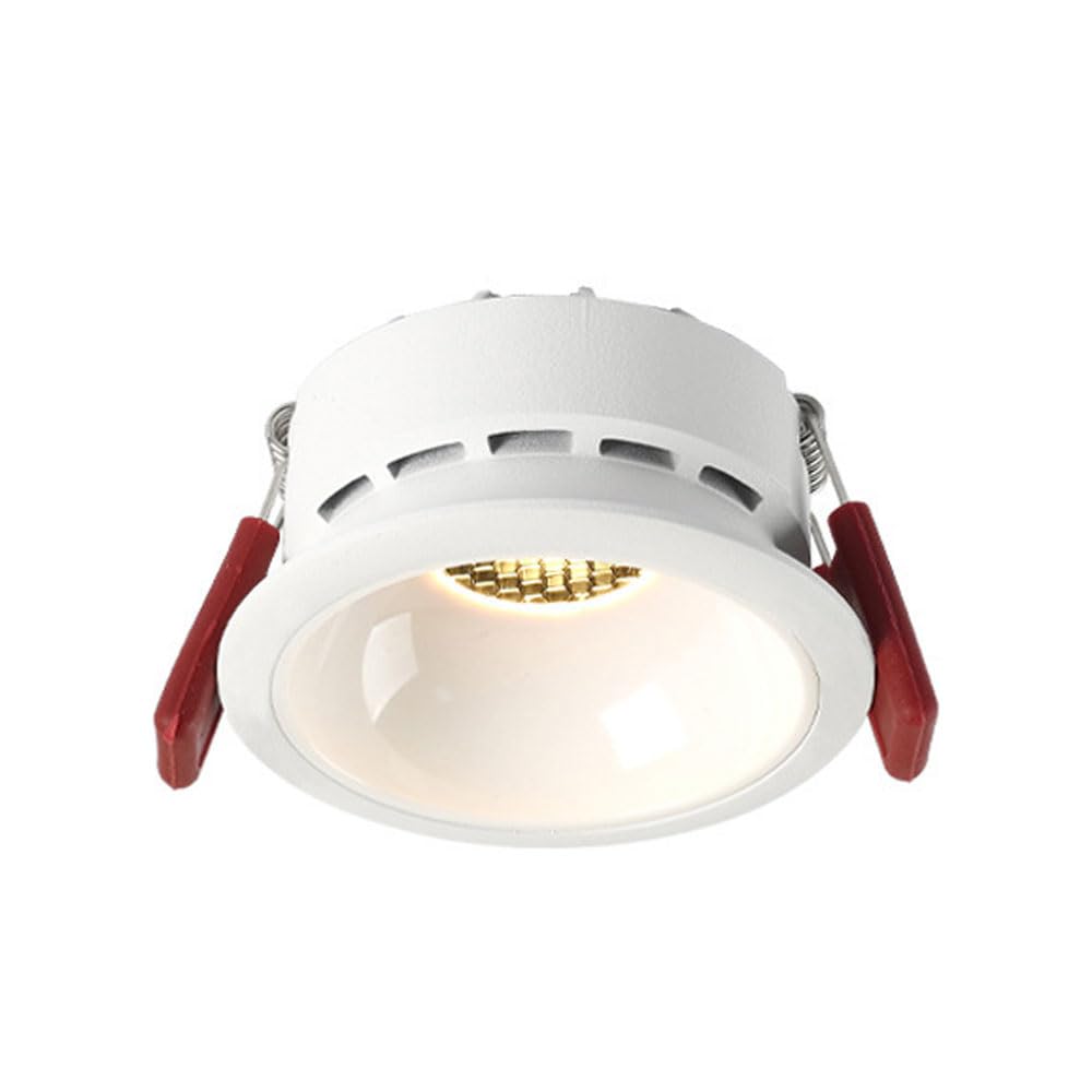 JKJZSALJ 1 Pack 3.3 Inch Led Dimmable,7W Cob Recessed Ceiling Light,3000K/4000K/6000K,Cri>93,Ultra-Thin Round Aluminum Recessed Lights,White