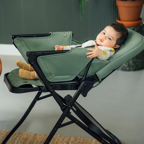 Bebeconfort Mallow, Seggiolone Pappa 0 36 Mesi, 0-15 Kg, Seggiolone Pieghevole Ultracompatto, Leggero 5.6 Kg, Chiusura Facile E Veloce Con Una Mano, Facile Da Pulire, Mineral Green - 10