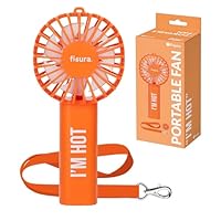 FISURA – Tragbarer Handventilator blau „Air Conditioning“, wiederaufladbarer Mini Ventilator mit 3 Geschwindigkeiten und Trageschlaufe, ideal für Sommer (I'm hot, orange)