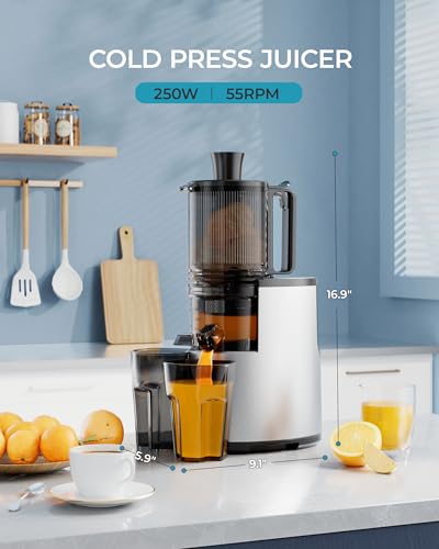 Image of EUHOMY Cold Press Juicer, 5.5 inch Large Feed Chute Juicer Machines