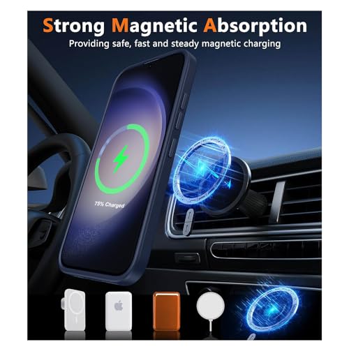 Image of SIZUKA Samsung S23 Ultra Magsafe Hard Back Case | Matte Design & 360 Protection | Military-Grade Samsung S23 Ultra Cover | Strong Magnet Back - Blue