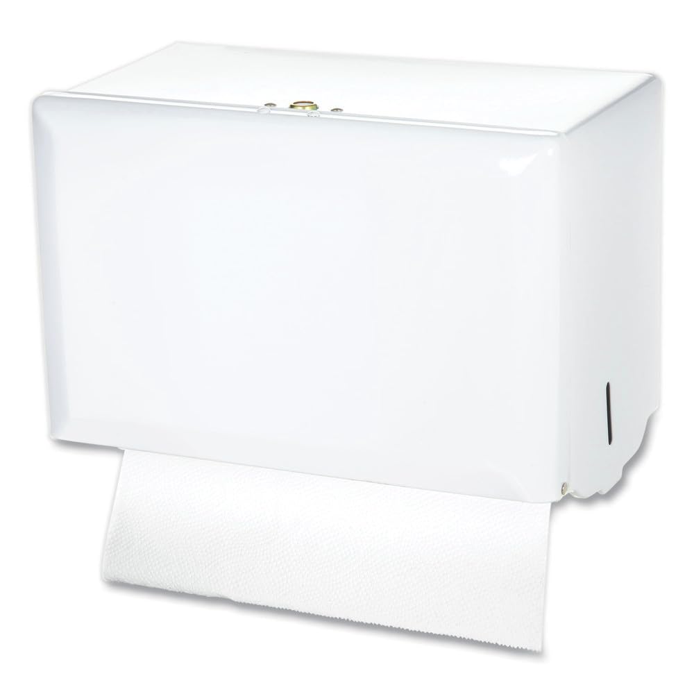 San Jamar T1800WH Singlefold Paper Towel Dispenser, White, 10 3/4 x 6 x 7 1/2 (SJMT1800WH)
