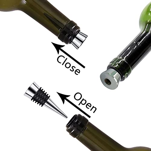 Stainless Steel Wine And Beverage Bottle Stoppers Ball Designed Wine Bottle Corks Tapered Storage Crafts Art Diy (10) #TOP1