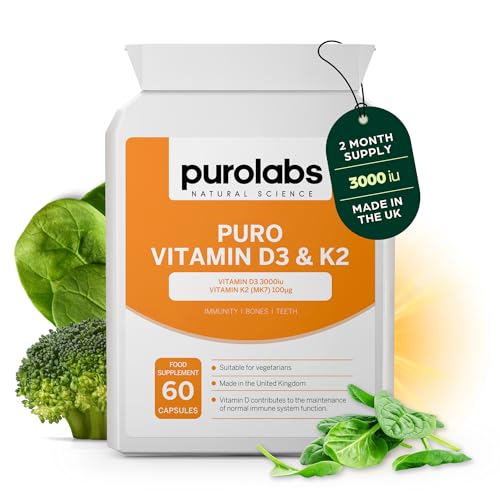 Purolabs Vitamin D3 3000iu & K2 100ug Capsules
