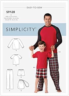 SIMPLICITY Sewing Pattern S9128 Men's & Boys Sleepwear, Various, A (S-L/S-XL)