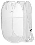 Backpack Mesh Popup Laundry Hamper - Portable, Durable Handles, Collapsible for Storage and Easy to Open. Folding Pop-Up Clothes Hampers are Great for The Kids Room, College Dorm or Travel. (White)
