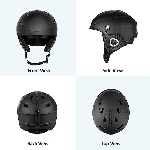 VANRORA Ski Helmet, Snowboard Helmet - Black, M