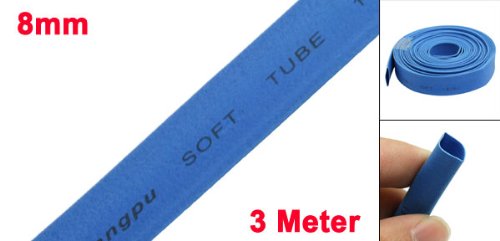 sourcingmap rate 2:1 Blue Polyolefin 8mm Dia Heat Shrink Shrinkable Tube 3 Meter - Image 2