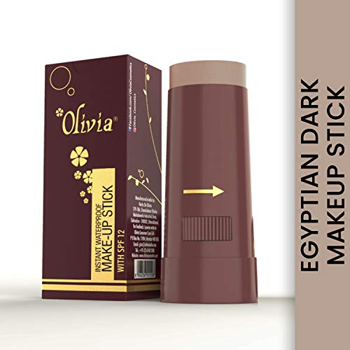 Image of Olivia Instant Waterproof Makeup Stick Concealer Egyptian Dark, 15g Shade No.9 (SPF 12) Shimmering Finish