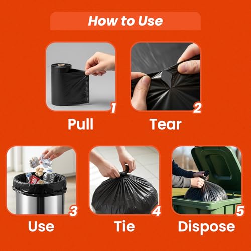 Image of Garbage Bags EX-Large 30 x 37 Inches | 45 Bags (15 Bags x 3 Rolls) | Strong & Leakproof Dustbin /Trash Bags | Waste Bags | Bathroom Dustbin Bags | For Dry & Wet Waste | Black