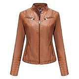 ♥ GRUNDLEGENDE EIGENSCHAFTEN: Schale: 100% PU-Leder, Futter: 100% Polyester, Reißverschluss vorne, lange Ärmel, 2 Taschen.