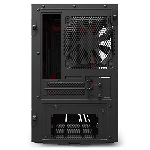 Image of NZXT H210 - Mini-ITX PC Gaming Case - Front I /O USB Type-C Port - Tempered Glass Side Panel - Cable Management System - Water-Cooling Ready - Radiator Bracket - Steel Construction - Black /Red