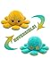 Polpo reversibile, giocattoli morbidi a doppia faccia, polpo farcito, mini polpo carino, bambola di peluche, regali creativi per bambini / ragazze e ragazzi / amici (Giallo+blu)
