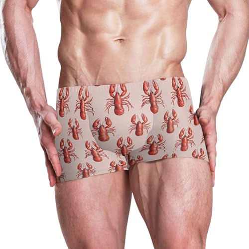 Red Lobsters Mens Swim Trunk Swimwear Bathing Suit Swim Brief Square Leg Board Short S B04051482