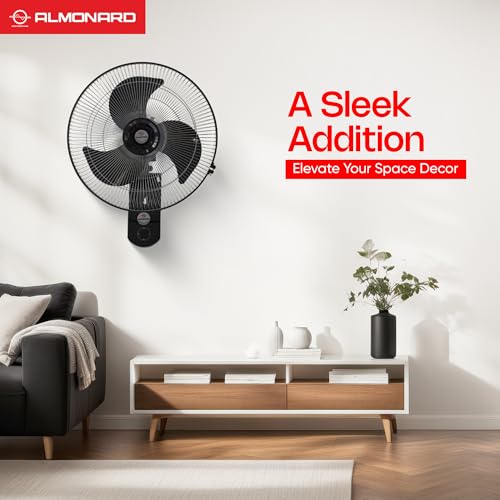 Image of Almonard AEROSTAR 450mm (18 inch) Wall Fan | High-Performance Motor with Overheat Protection, Aerodynamic Blades, 100% Copper Winding, 3-Speed Pull Cord Control & 2-Year Warranty