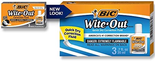 BIC Wite-Out Quick Dry Correction Fluid - 3 Pack (BICWOFQD324)