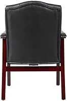 Vista 4 de Pemberly Row Silla de invitados tradicional de piel sintética en color negro