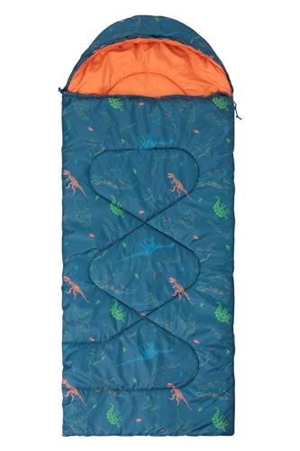 Mountain Warehouse Apex Mini Square Patterned Sleeping Bag - 2 Season, Lightweight & Insulated Bag - For Autumn, Camping, Hiking & Trekking Teal