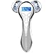 4D Microcurrent Facial Massager Roller, Electric Rechargeable Face Lift Beauty Roller Body Massage for Anti Aging Wrinkles, improve Facial Contour, Skin Tone Reduction and Firm Body Skin (Silver)