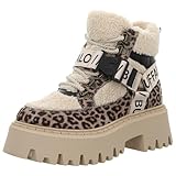 Buffalo Aspen Com Mid Warm Suede/Fur, Botas para mujer, Beige Leo Negro, 41 EU