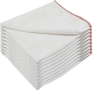 Xelay Large Professional Heavy Duty Fibre Dish Cloth Kitchen Cleaning Wonder Dry Tea Towels Set Absorbent Washing Up Dishcloths (45 x 40 cm) (Pack of 10)