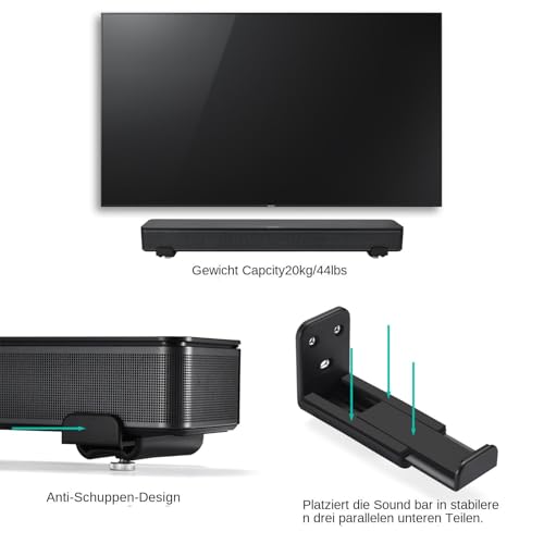 Soporte anticaída para barra de sonido que soluciona problemas de espacio en pared 7