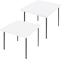 Vista 63 de Paquete de 2 manteles rectangulares de elastano de 4 pies, elásticos y ajustables para pícnic, cubierta de mesa de patio elástica y lavable