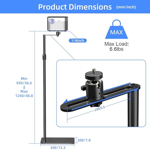 Soporte para proyectores de rotación completa y base de acero resistente 5