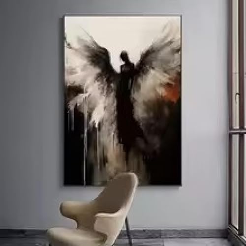 Tableau ailes abstraites rétro en impression sur toile haut de gamme 60x80cm