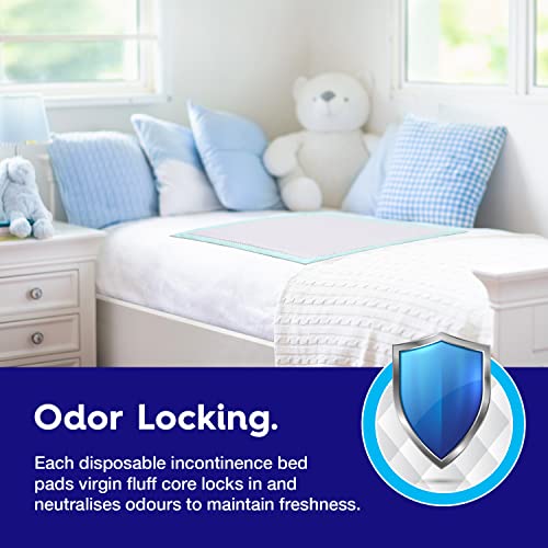 50 X Quilted 36” X 36” Disposable Incontinence Underpads | High Absorbency Waterproof Protective Bed Pads For Mattress, Sofa & Chair For Babies, Children, Adults, & Elderly #TOP4