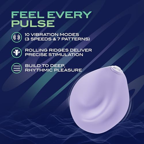 Blush URSELF 4" PulsePad Silicone Vibrator for Women - Double-Sided Grinder & Straddling for Nipple Clit Vaginal Heighten Sensation Teasing Pebble Discreet Adult Sex Toy, RC, IPX7, USB Charge - Purple - Image 5