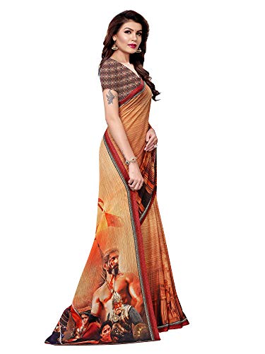 Image of AKHILAM Women's Bahubali Digital Printed Art Silk Saree with Blouse Piece (BHBLI Parent)