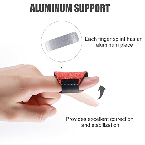 Toymis 6Pcs Trigger Finger Splints, Soft Fabric Little Finger Splint Mallet Finger Splints Brace For Arthritis Broken Finger Protection Fingers Straightening (6 Colors) #TOP3