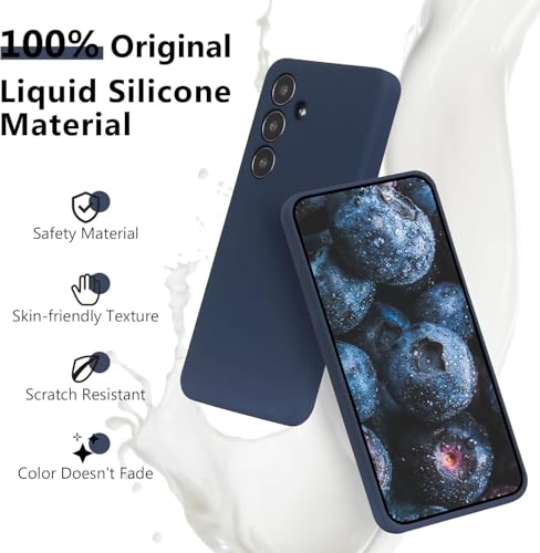 Image of MOBILOVE Back Cover Case for Samsung Galaxy S25 Plus 5G | Pure Liquid Soft Matte Silicone Case with Logo and Comes with Camera and Screen Protection Back Cover for Samsung Galaxy S25 Plus 5G (Blue)