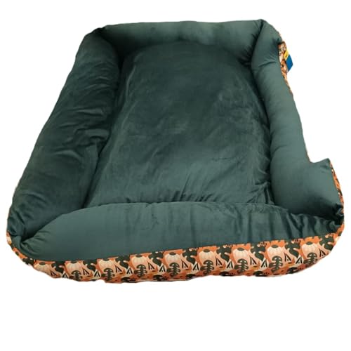 Image of Paw Fects Imported Outdoor Lounger Bed | Ultra Soft Premium Luxury Pet Bed for Dog and Cat | 100% Polyfill Cotton, Washable Cover,Anti Slip Base- (Small, Green)