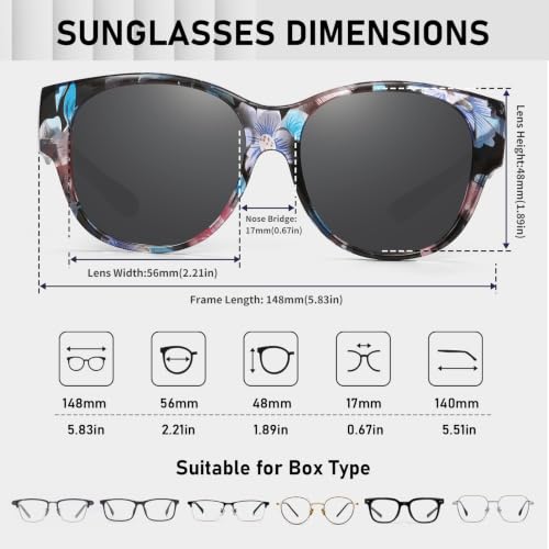 Image of HAOLOTA Fit Over Glasses Sunglasses for Women Polarized