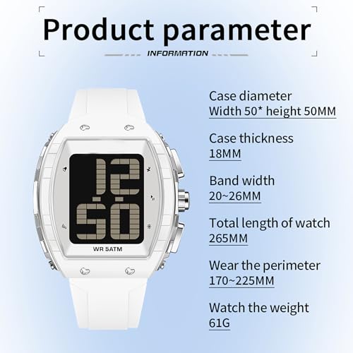 Image of findtime Digital Watches for Elderly Men, Large Face Voice Talking Watch with English Speaking LED Backlight Big Number Easy to Read Timer Alarm 5ATM Waterproof