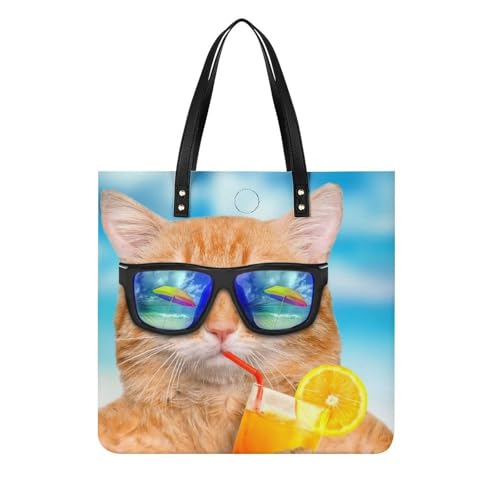 Sac à main shopper chat drôle : dites adieu aux sacs trop petits de 39x39cm