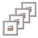 Produktbild Muzilife 4er Bilderrahmen 20x20cm mit Glasscheibe - Wand Grau Fotorahmen für Portrait/Galerie mit Passepartout 10x10cm (Grau)