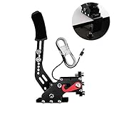 USB Handbrake Clamp for PC Sim Racing Games G25 G27 G29 T500 FANATECOSW Dirt Rally Windows (Black+Clamp)