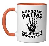 Palmistry - Fortune Telling Hand Reading Astrology Palmistry Ceramic Mug, Orange/White