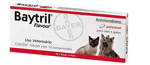 Antibiótico Baytril Bayer Flavour 15mg, 10 Comprimidos