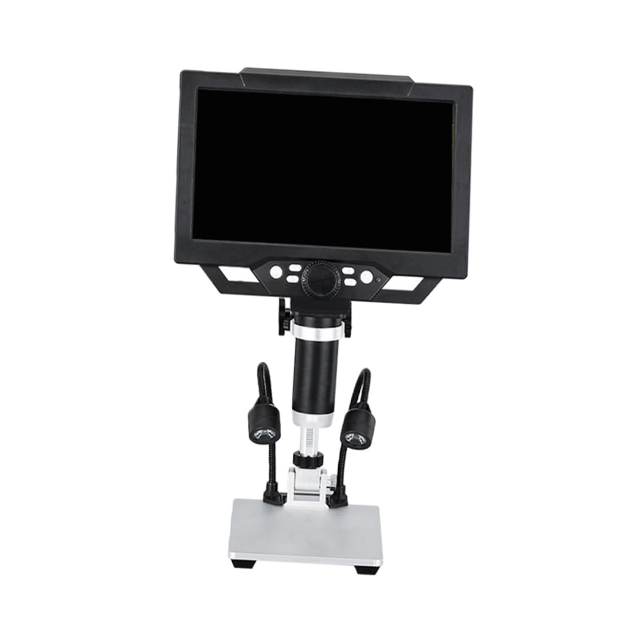 USB Mikroskop 12mp mit 9-Zoll LCD, 1-1600-fach, Schwarz | Kunststoff und Metall, Anschluss per Usb, 8-fache Optik, für Münzen, Schmuckprüfung