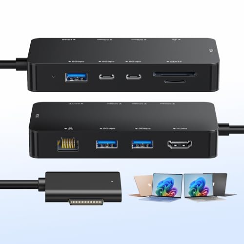 Surface Docking Station (2026 Upgraded), 4K@60Hz HDMI Microsoft Surface Dock for Surface Pro