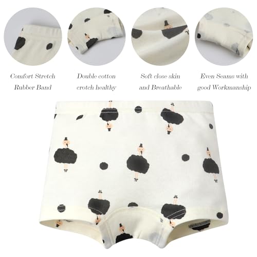 Girls Tank top Undershirt Set with Briefs, 6 Piece Pattern Collection Soft Matching Cotton Cute Carton Printing2