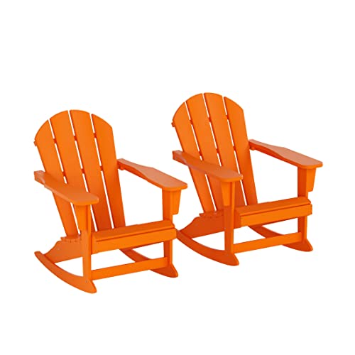 Wo Home Furniture Adirondack Rocking Chair Set Of 2Pcs Patio Outdoor Chairs (Orange) #TOP17