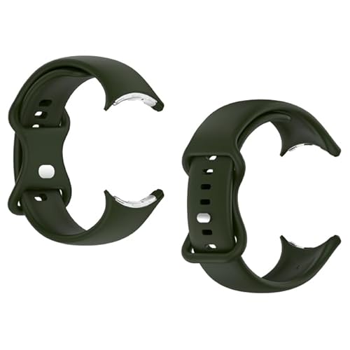 Google Pixel Watch 4 / 3 / 2 / 1 バンド ベルト 41mm 45mm ピクセル ウォッチ ピクセルウォッチ TPU ソフト (ダークグリーン, GPW 3 45mm Lサイズ)