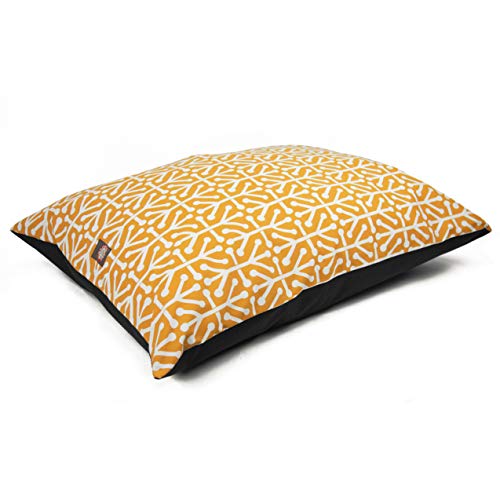 Image of Majestic Pet Rectangle Large Dog Bed Washable - Non Slip Comfy Pet Bed - Dog Crate Bed Super Value Pillow Dog Bed - Dog Kennel Bed for Sleeping - Dog Bed Large Breed 46 x 35 Inch - Aruba Yellow